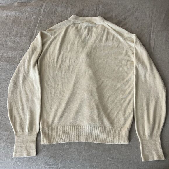 Christian Dior Monsieur Vintage Men’s Cardigan Ivory Cream Orion Acrylic Medium - Picture 8 of 9